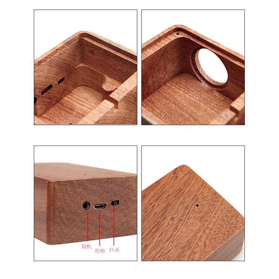 Natural Bamboo Desktoptablet Mini Speaker Player Wood Wireless Induction Bluetooth Speaker