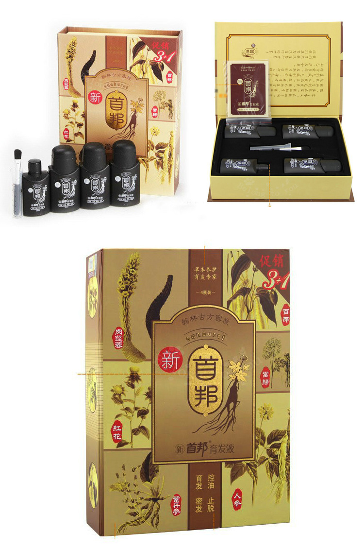 Hair Loss Care Products 100% Original 4 in 1 Sunburst Herbal Hair Growth Expert (in Chinese version)
