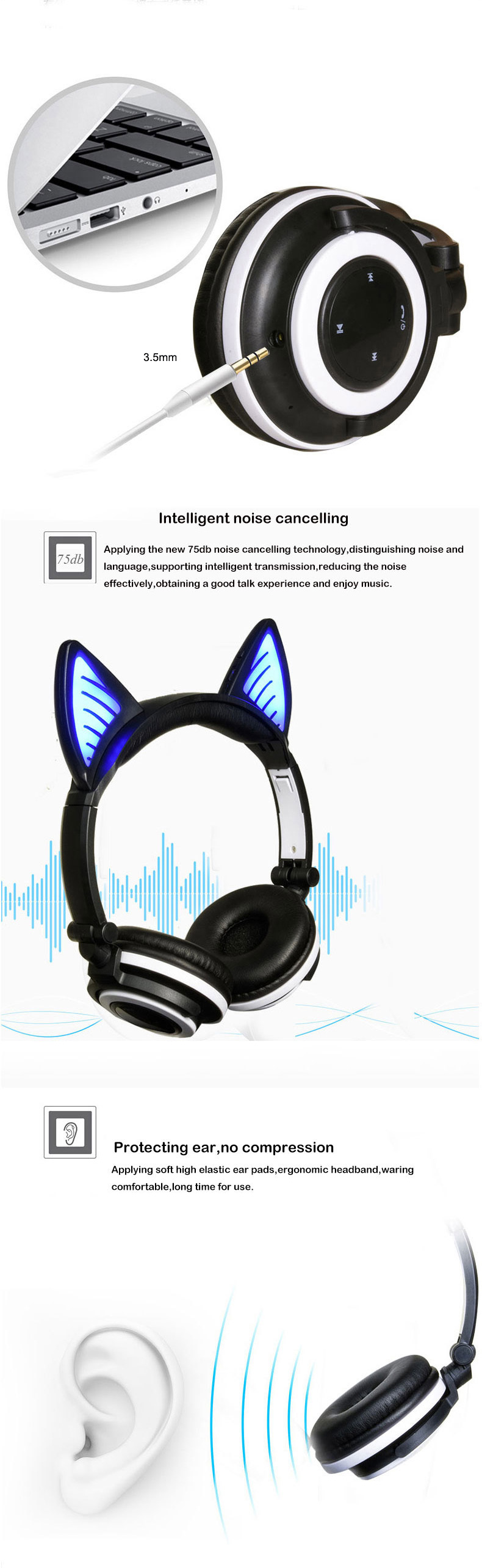 bluetooth headphones cat