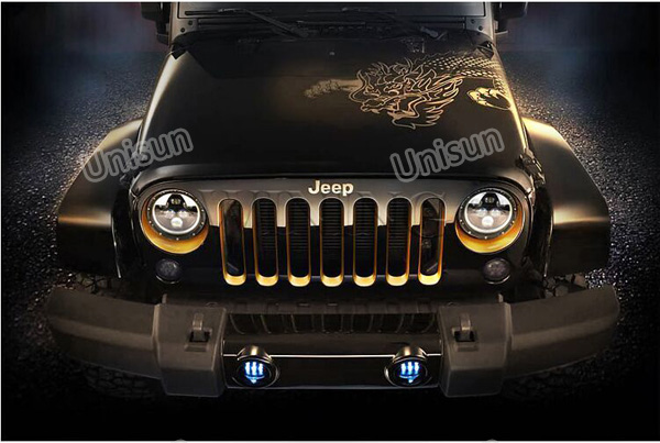 12V/24V 75W Offroad for Jeep LED Headlight with DRL