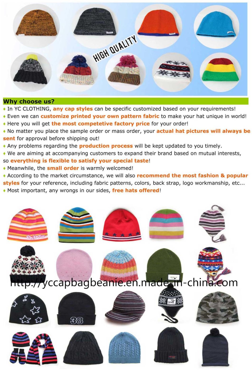 Wholesale High Quality Ribbed Beanie, Knitted Hat