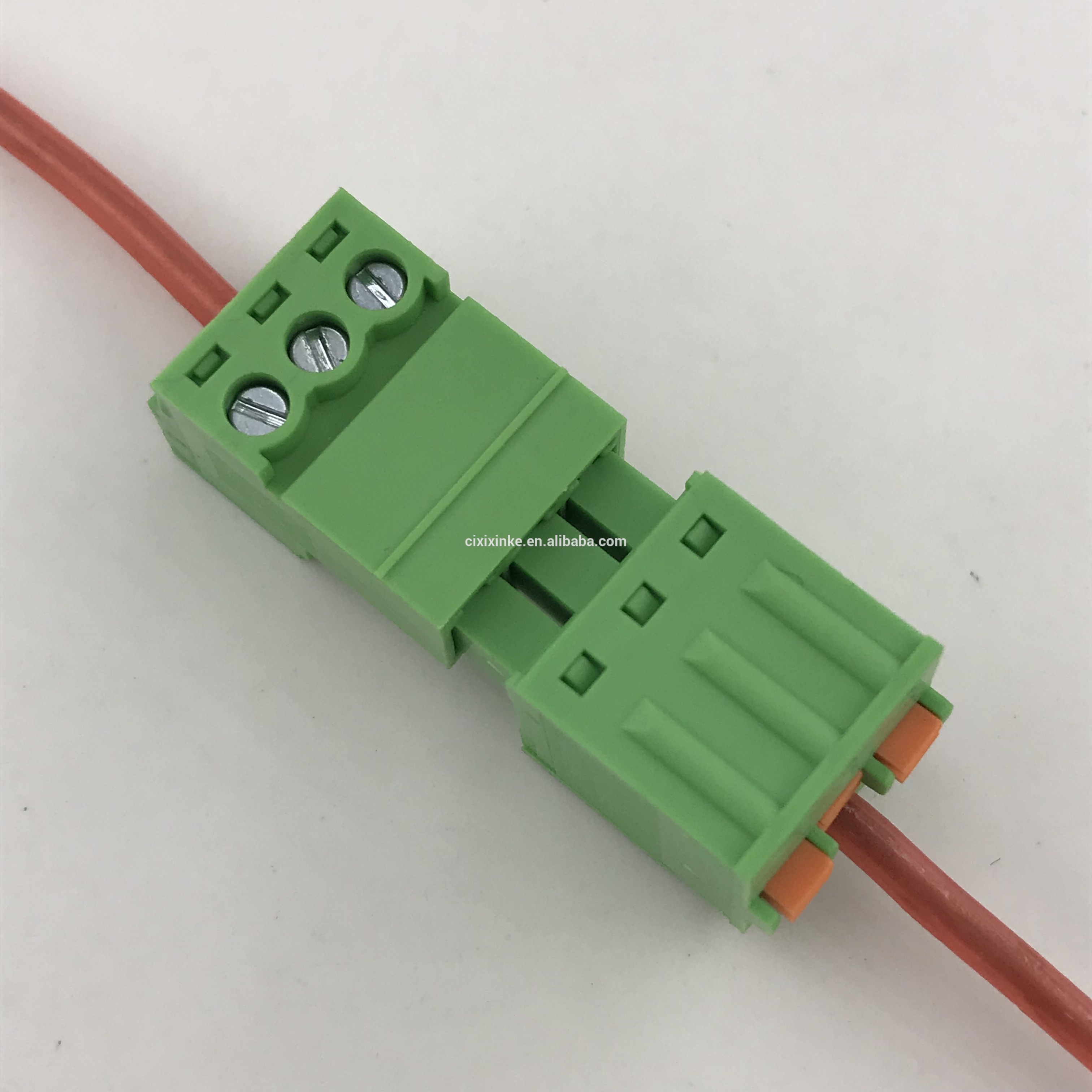 Bloco de terminais plugável de mola de 3 pinos de passo 3,81 3.81 pitch 3 pin spring pluggable terminal block