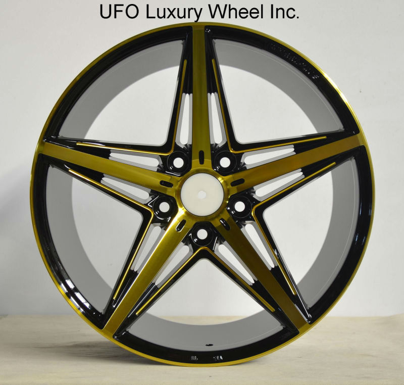 Aftermarket Alloy wheel with black machine face UFO-5047