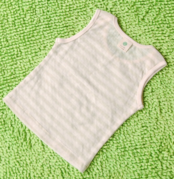 Organic Cotton Baby Green Striped Vest