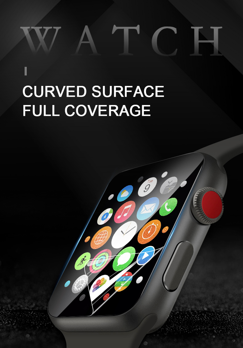 Full coverage hydrogel watch protective film