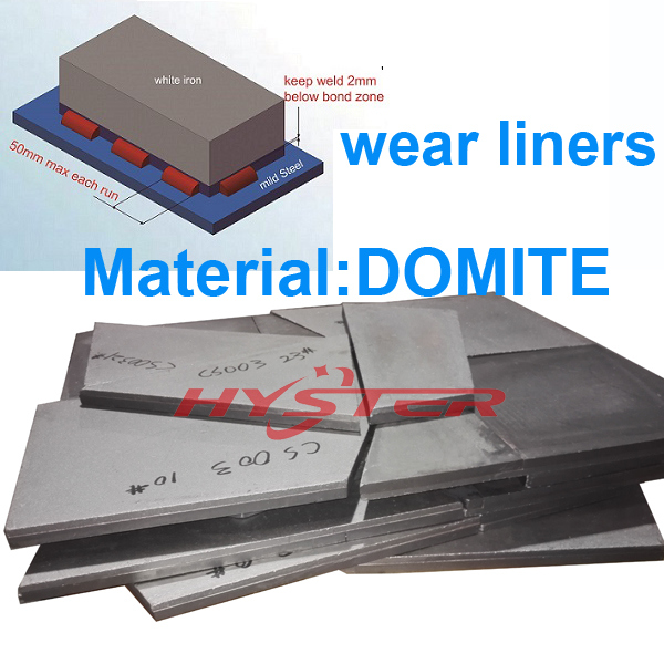 China Earliest Factory Supply Vacuum Brazed Bimetallic Domite Wear Liners, White Iron Wear Plates