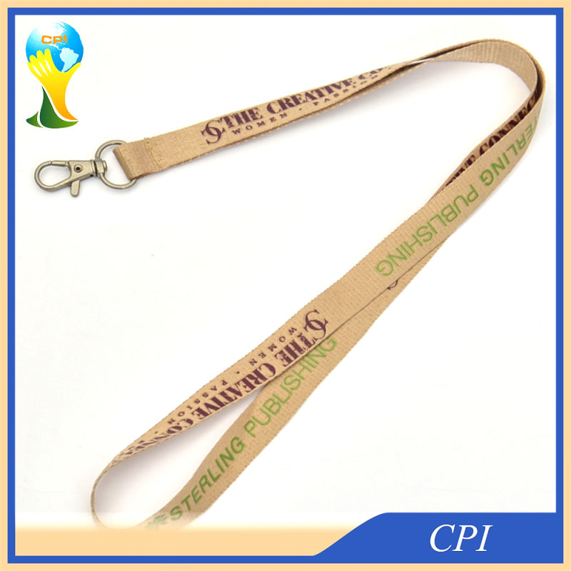 Brown Lanyard with Glue Base Printing for Publishing Events
