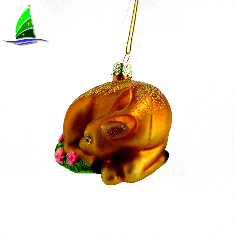 Fawn e flores de vidro fundido Blown Glass Fawn and Flowers