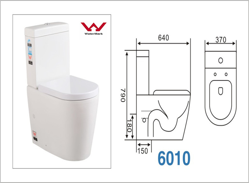 Watermark Washdown Two-Piece Toilet with S-Trap150mm/P-Trap180mm (A-6010)