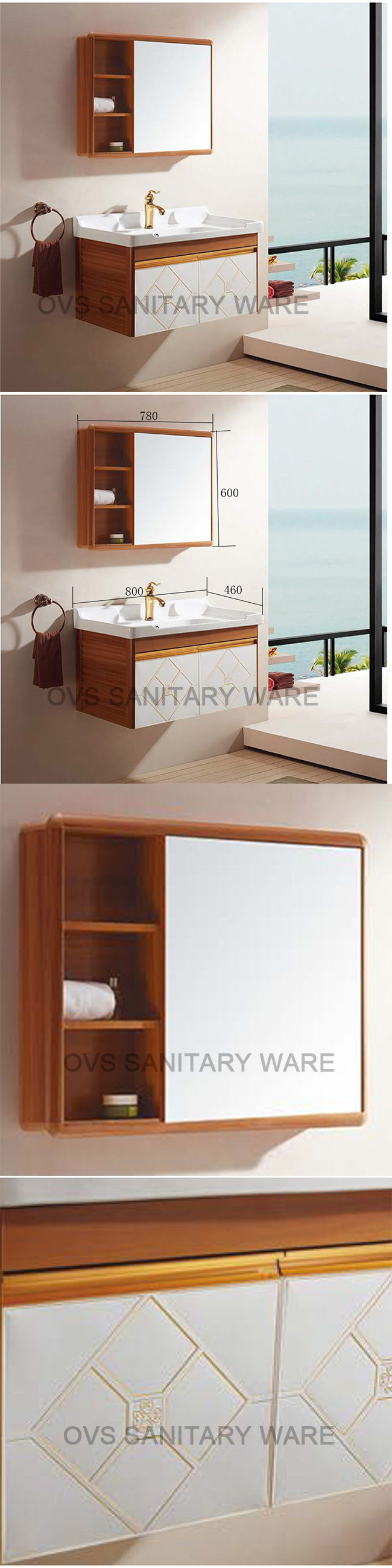 Bathroom Vanity, Wash Basin Mirror Alumimun Vanity