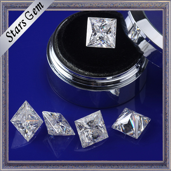 Super White Princess Cut Moissanite Loose Stone for Jewelry Rings