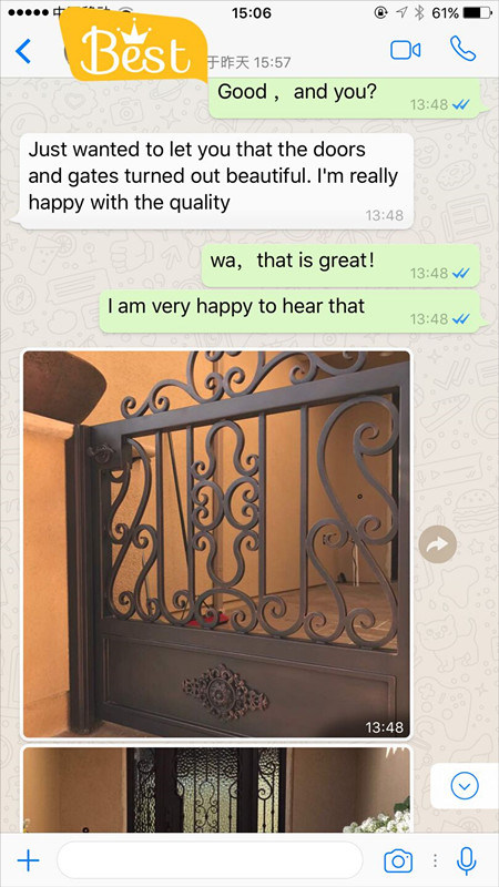 Meilleur prix de haute qualité porte de fer en acier extérieur de sécurité