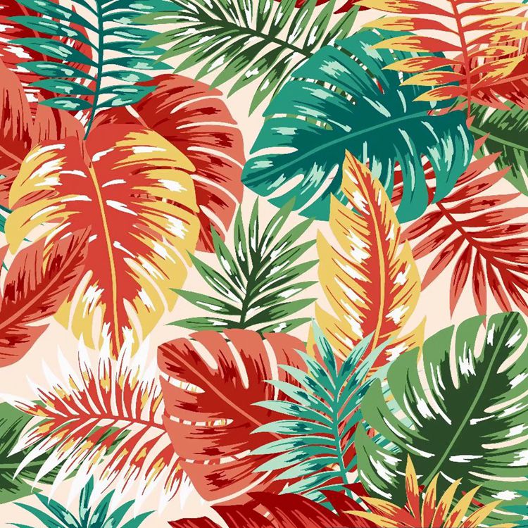 Hawaii Style Elastic Knitted Polyester Digital Print Fabric