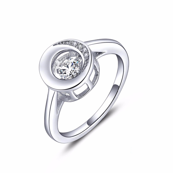 925 Silver Rings Jewelry Dancing Diamond Wholesale