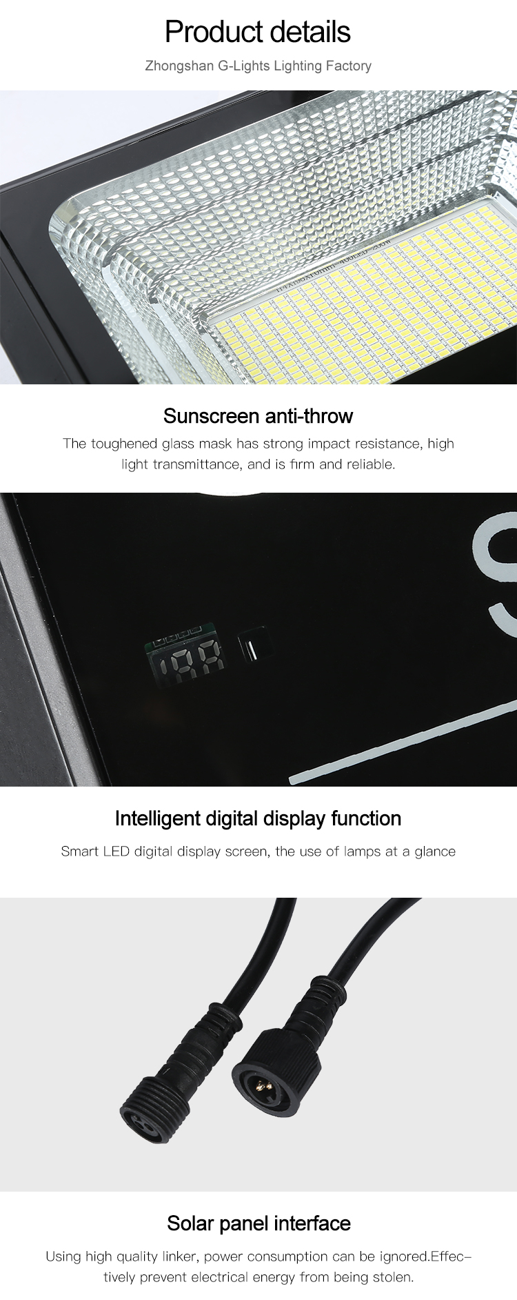 Square Ip66 Led Solar Flood Lamp