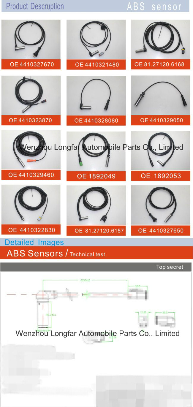 ABS Sensor 34526785020 0986594540 34526760424 Wheel Speed Sensor (ABS)