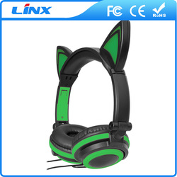 headphone stereo warna-warni telinga kucing untuk mp3 cat ear colorful stereo headphones for mp3