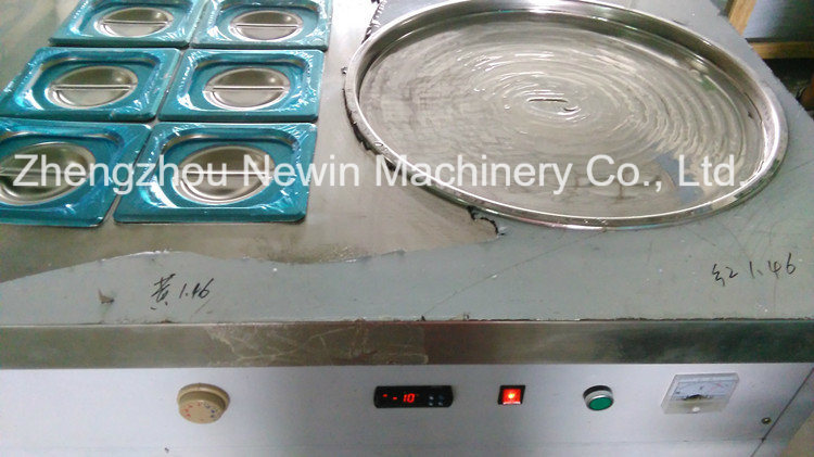 1 Round Flat Pan+ 6 Tanks Stir Fry Ice Cream Machine