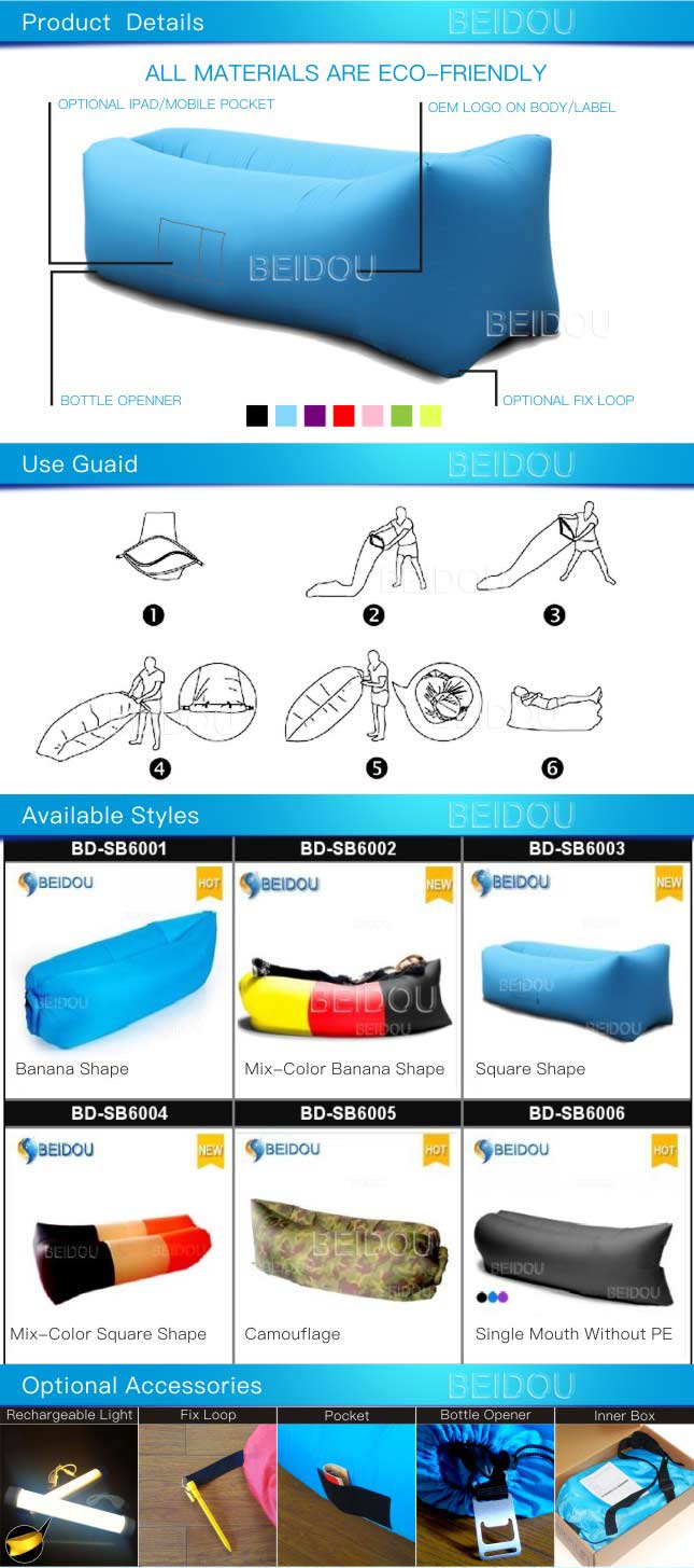 DIY Waterproof Travel Camping Inflatable Lazy Bean Sleeping Bags Laybag