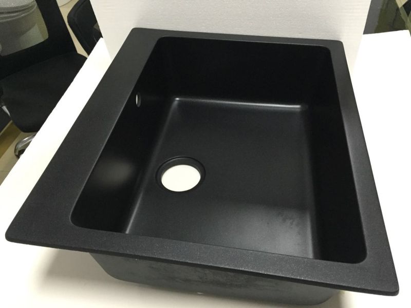 China Manufacturer Square Single Bowl Granite Sink (HB8208)