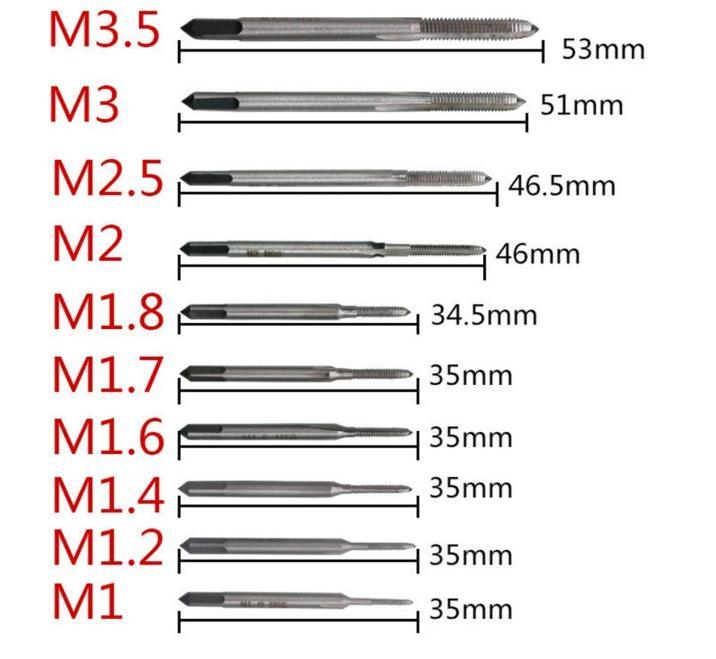 tap die drill bit chart