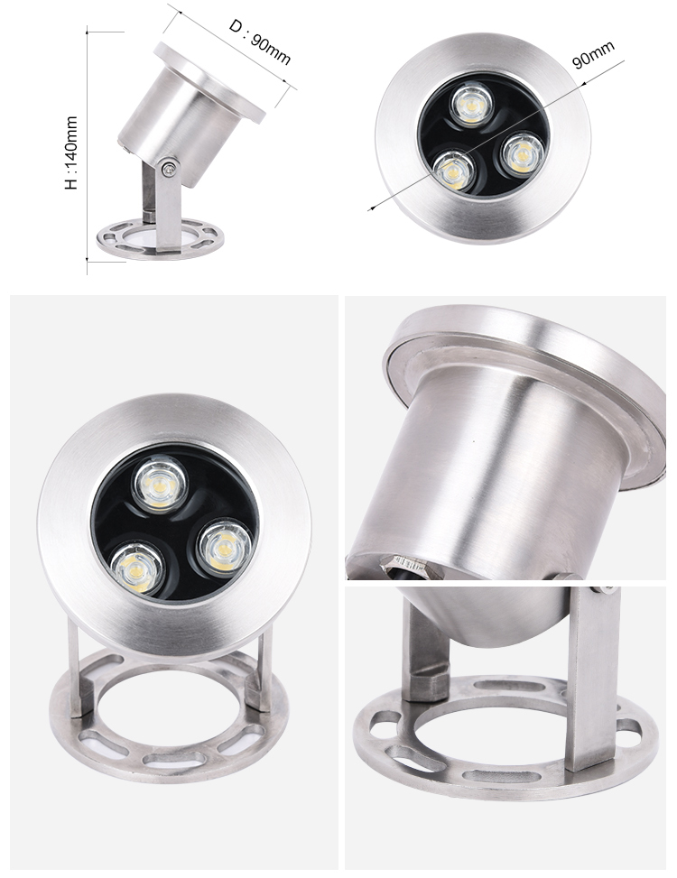 Outdoor round LED underwater light IP68