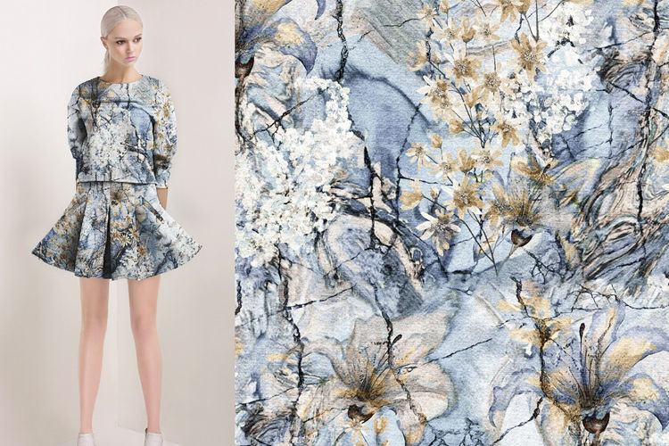 Polyester Floral Dress Chiffon Fabric