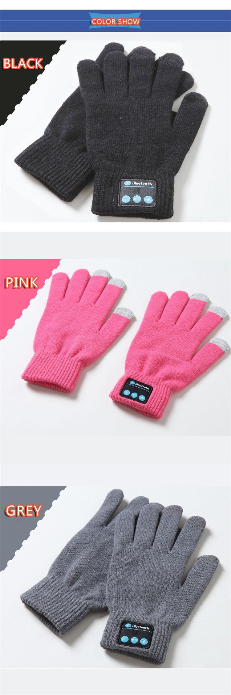 Bluetooth Gloves Mobile Earphone