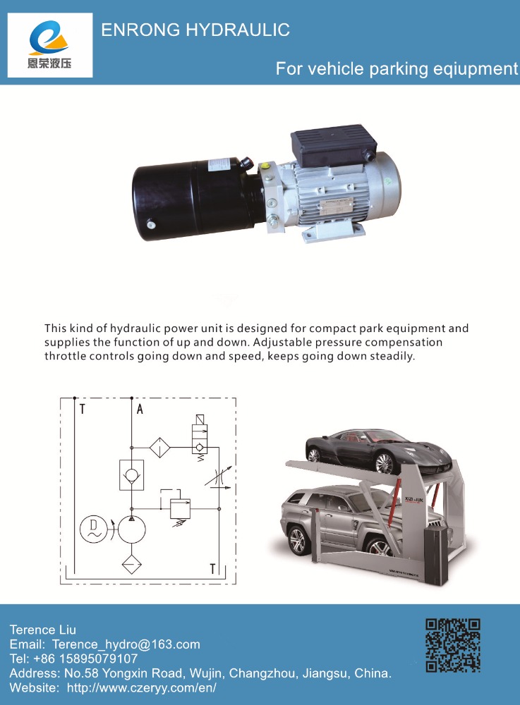 Parking lot hydraulic pump station