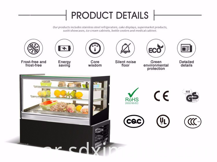 الصين معدات المخابز التجارية عرض كعكة الثلاجة 900mm المصنعين