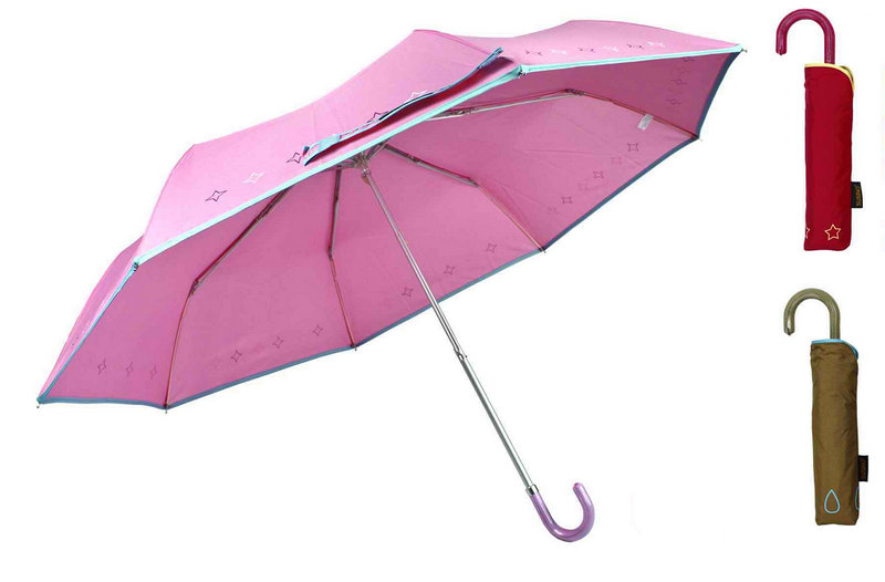 Piping Print Compact Aluminum Light Umbrella (YS-3FM21083945R)