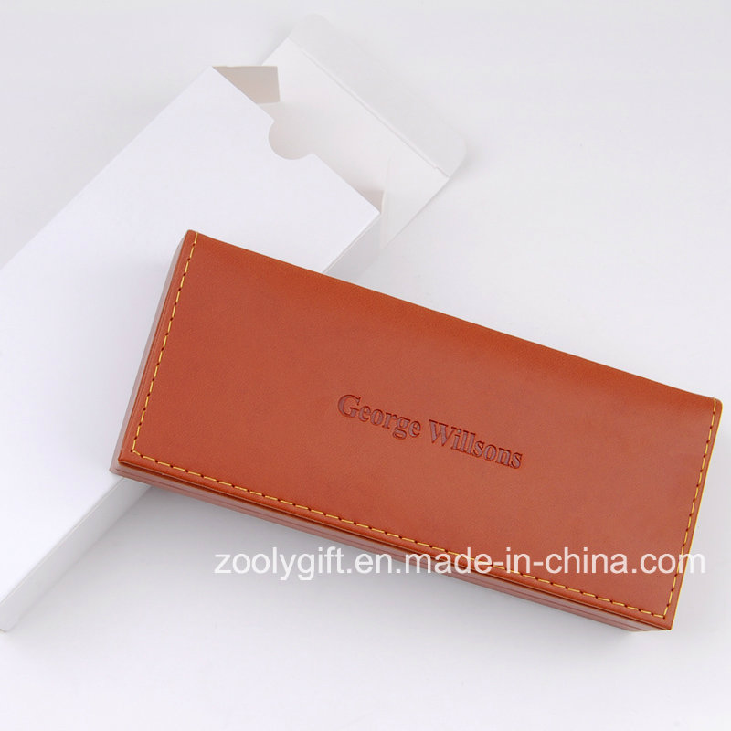 PU Leather Pen Packaging Box / Leather Display Storage Glasses Boxes / Jewelry Boxes with Logo Embossed