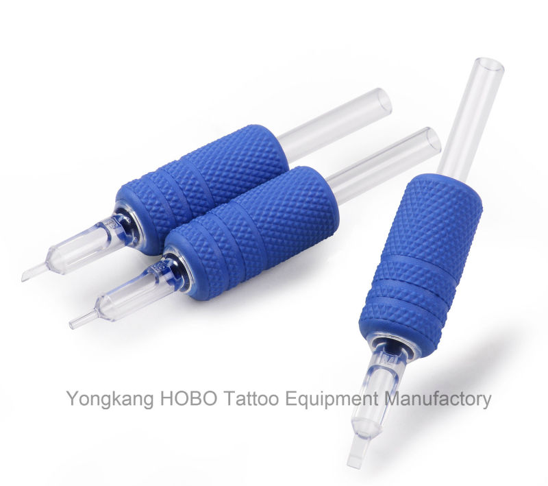 Cheap 19mm Disposable Tattoo Grips Silica Rubber Cartridge Clear Tip
