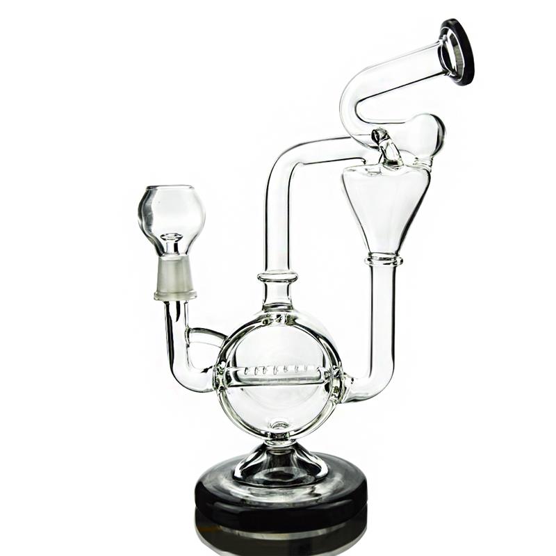 Recycle Glass Smoking Water Pipe with Wide Flared Base (ES-GB-415)