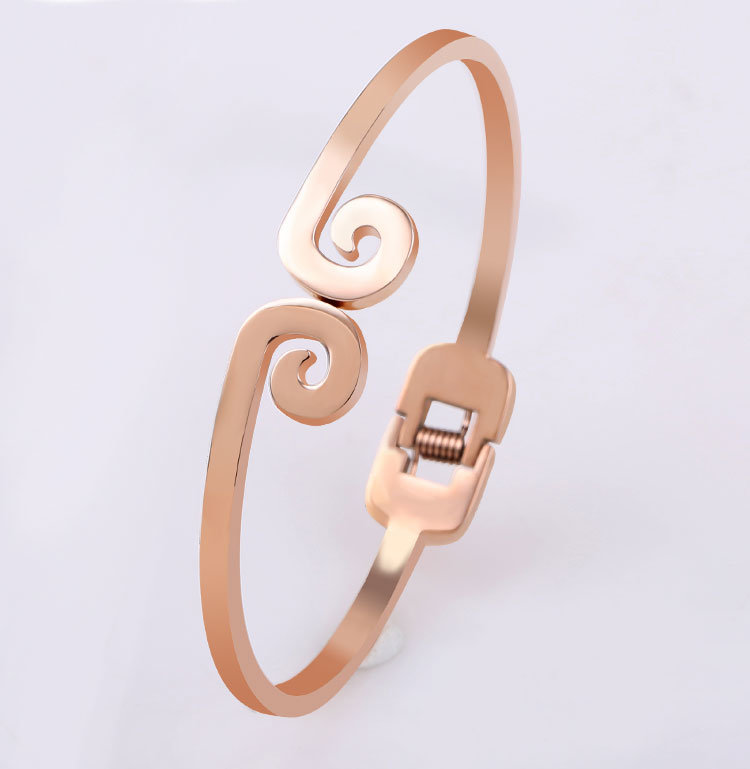 Stainless Steel Bangle Fashion Rose Plated Jewelry Bangle