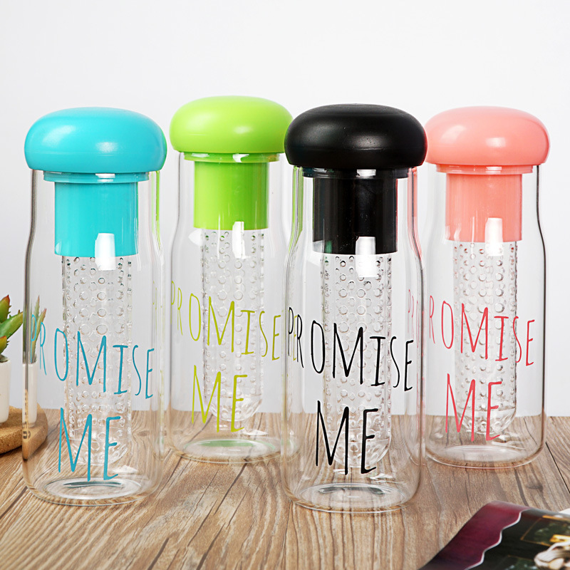 Glass Fruit Infuser Water Bottle Colorful Tritan Fruit Infuse Bottle