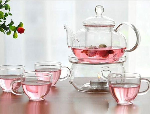 High Borosillicate Glass Tea Pot with Set Tea Kettle