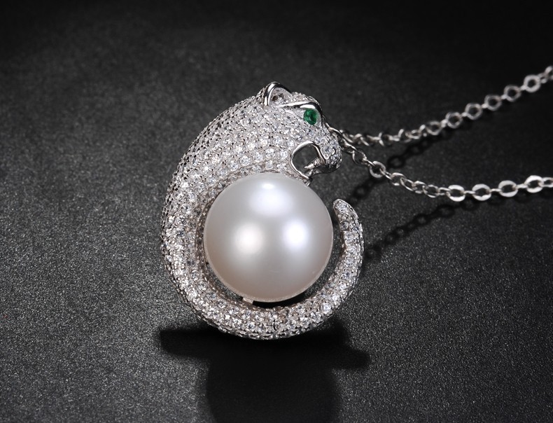 925 Sterling Silver AAA 10-11mm Natural Freshwater Pearl Pendant Necklace
