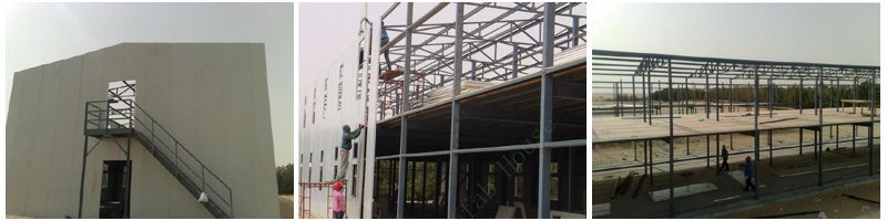 50mm Fiber Glass Sandwich Panel and Prefabricated Steel Structure Labor House for Construction