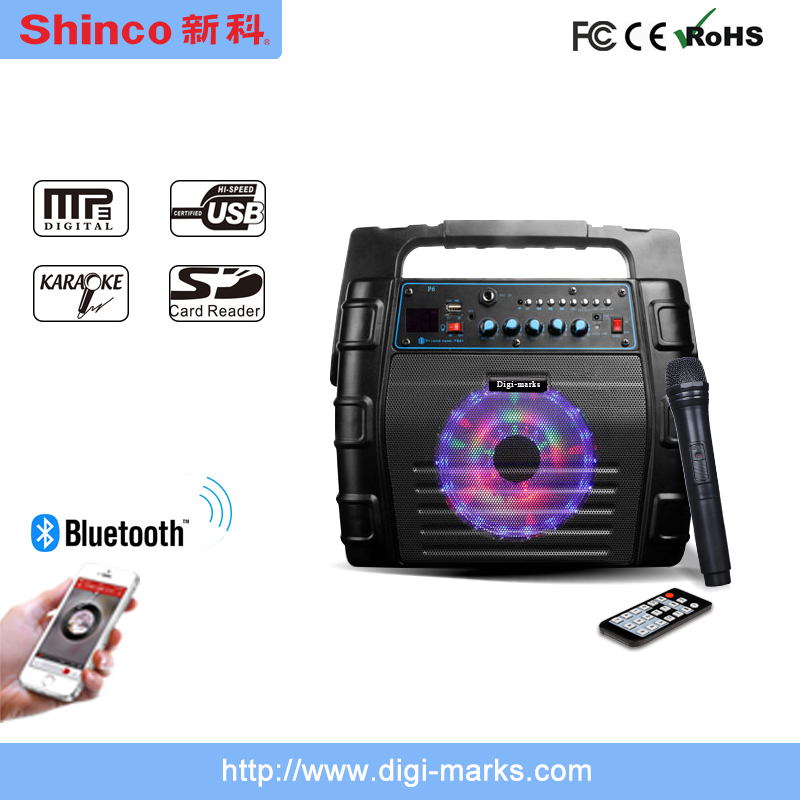 Hot Sale Karaoke Portable with Bluetooth and FM Speaker
