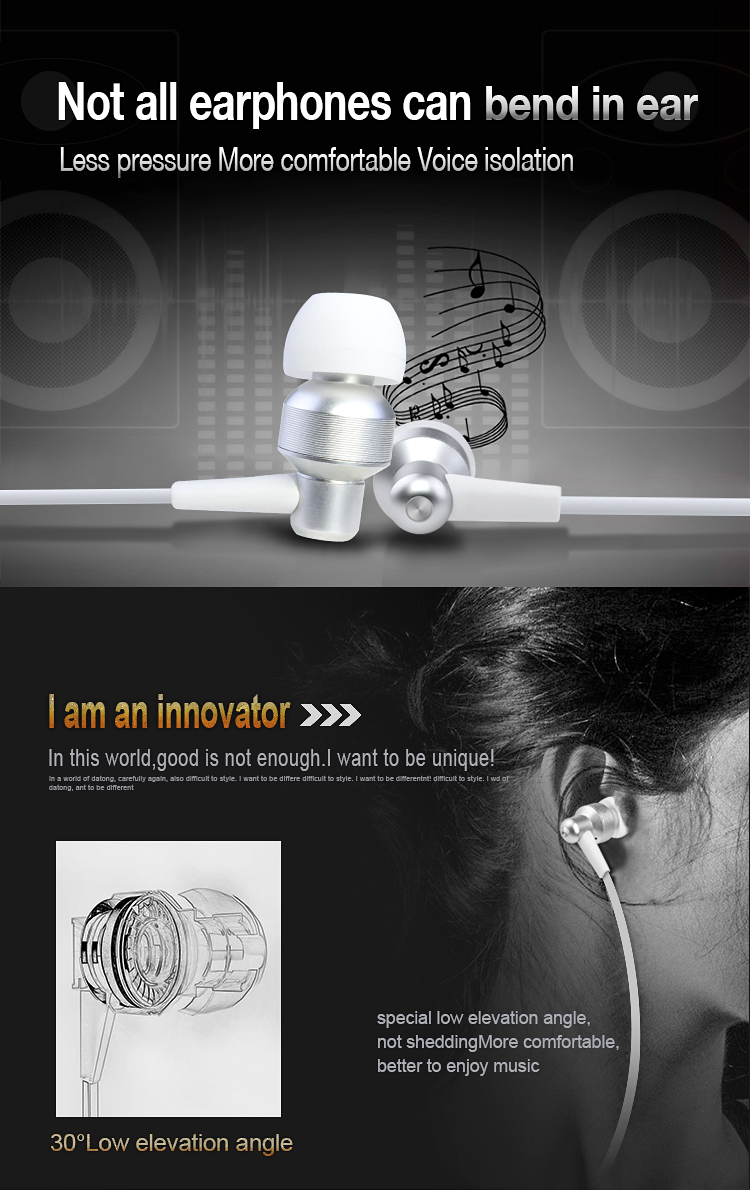 wired metal in ear gift earphone 