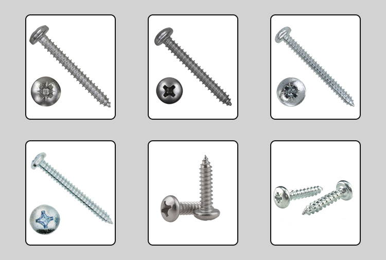 Cross recessed tapping screws