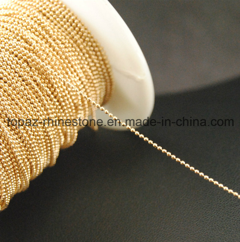 1.2mm Brass Metal Bead Jewelry Ball Chain Nail Art Metallic Chain (TC-1.2mm gold/silver)