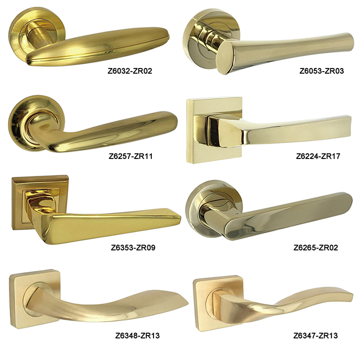 Zamak Furniture Hardware Door Lock Handle on Square Rose (Z6201-ZR17)