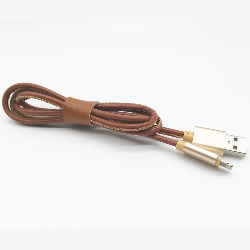 Factory Directly PU Leather USB Data Cable for iPhone 6plus