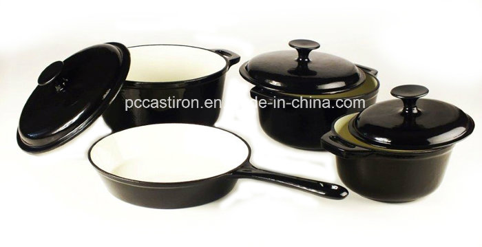 3PCS Enamel Cast Iron Cookware Set for Three Size Casserole