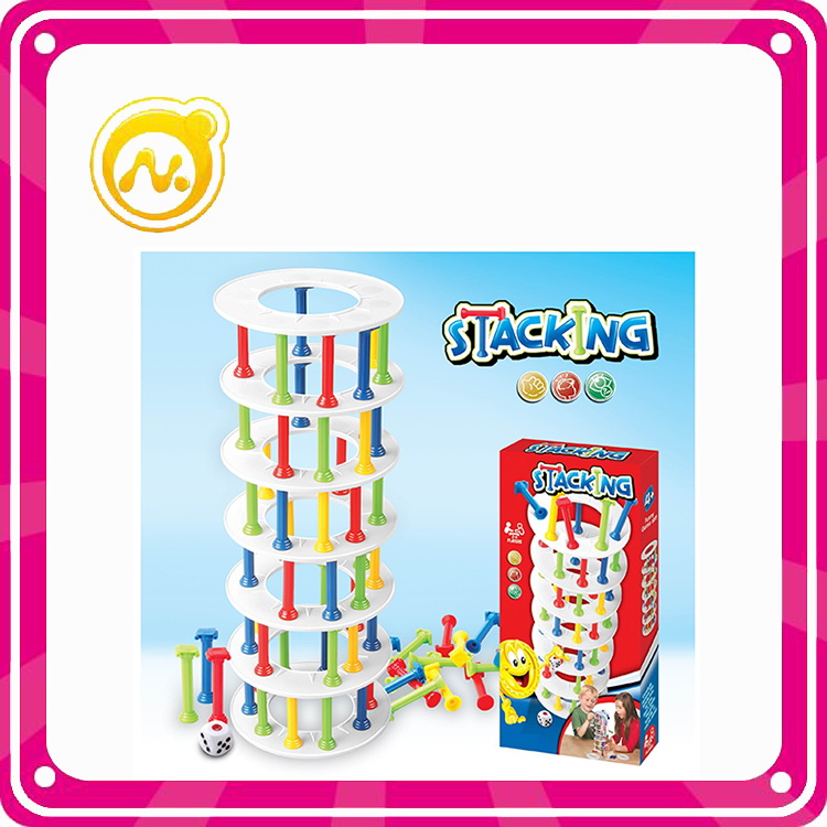 Stacking Colorful Tower Game for Children Playing