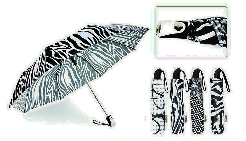 Black&White Aluminum Compact Umbrella (YS-3FM21083937R)