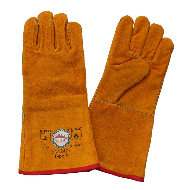 Boa Full Lining Cowhide Split Leather Winter Welding Gloves