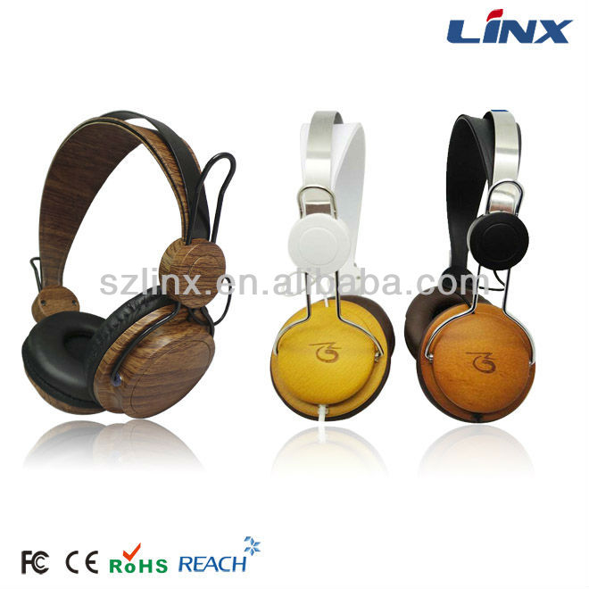 new design customized logo wooden headphone